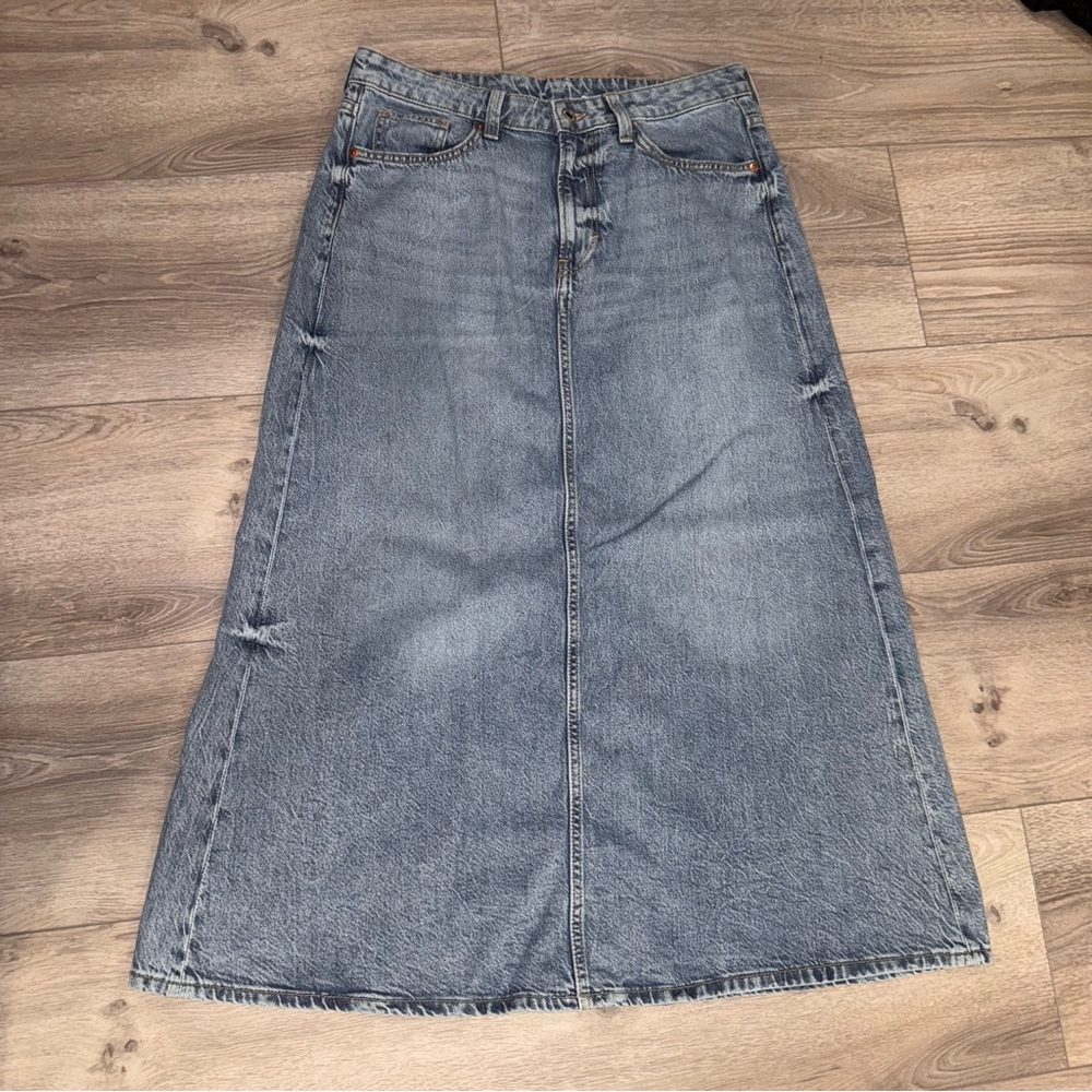 H&M Blue Denim Maxi Skirt